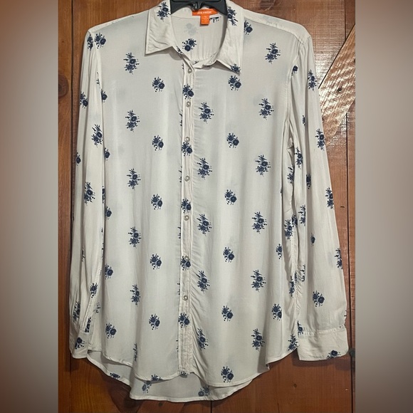Joe Fresh Long Sleeve Button Down Floral Shirt Sz L - Picture 3 of 14